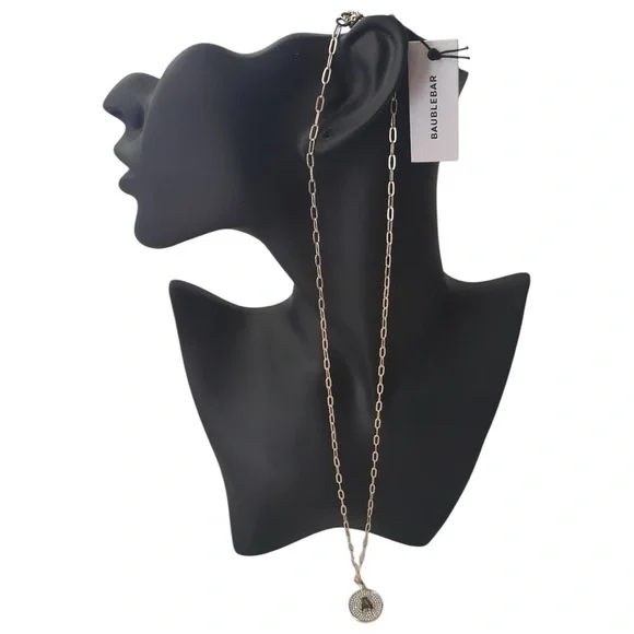 BaubleBar Pave Initial Pendant Necklace A - Picture 6 of 6